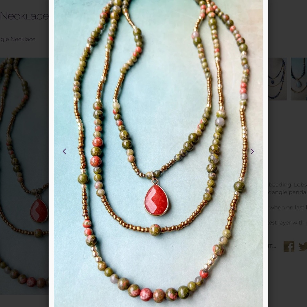 ⭐️ Bohemian “ Maggie “ Boho Adjustable 3 Layer Beaded Necklace R2A